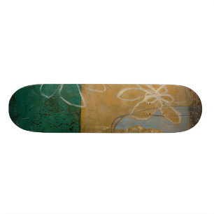 Skateboard Croquis floral avec le fleur sauvage et les