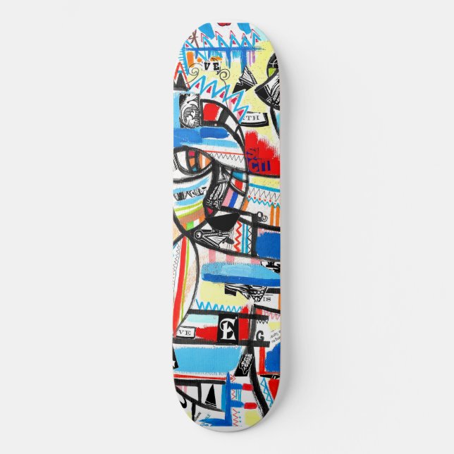 Skateboard Cubism boy skateboards pont (Recto)