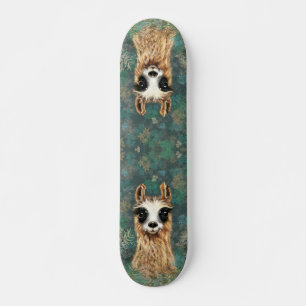 Skateboard Curious Baby Llama
