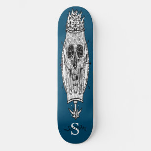 skateboard Custom Blue Skeleton Nautique King