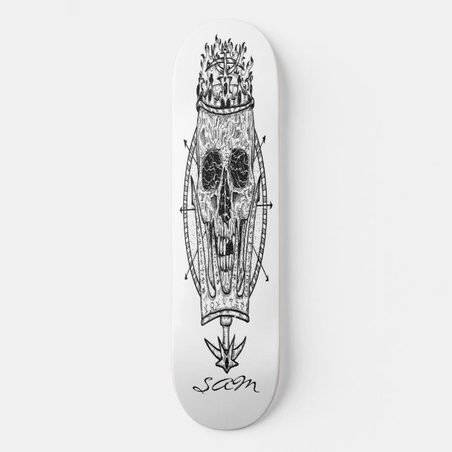 Skateboard Custom Skeleton Nautical King (Vorderseite)