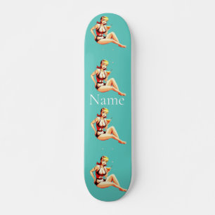 Skateboard Cute Blonde Martini Bikini Girl Thunder_Cove