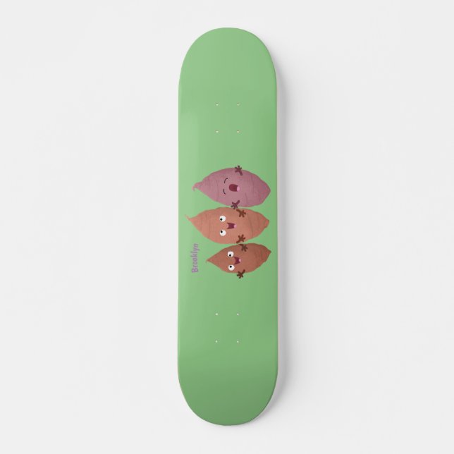 Skateboard Cute chantant des patates douces caricaturales lég (Devant)