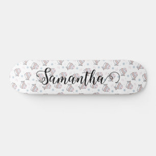 Skateboard Cute Chat hiver Motif de Noël personnalisé