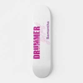 Skateboard Cute Fille Batteur Prénom Grunge Violet Texte