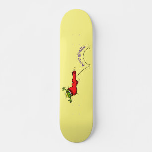 Skateboard Cute grenouille dans une chaussette rouge saut de 
