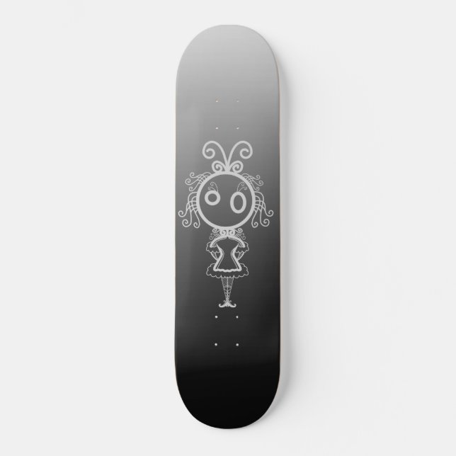 Skateboard Cute Kawaii Cartoon Girl (Recto)
