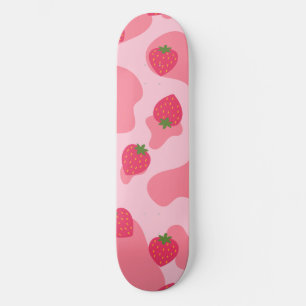Skateboard Cute Kawaii Motif de la vache fraise