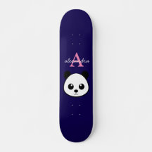 Cute Panda Ours Personnalisé Monogramme violet Arr