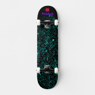 Skateboard Cyber noir bleu