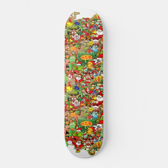 Skateboard Dans la fonte de Noël dans la foule et (Recto)