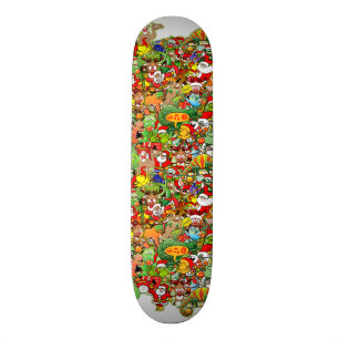 Skateboard Dans la fonte de Noël dans la foule et