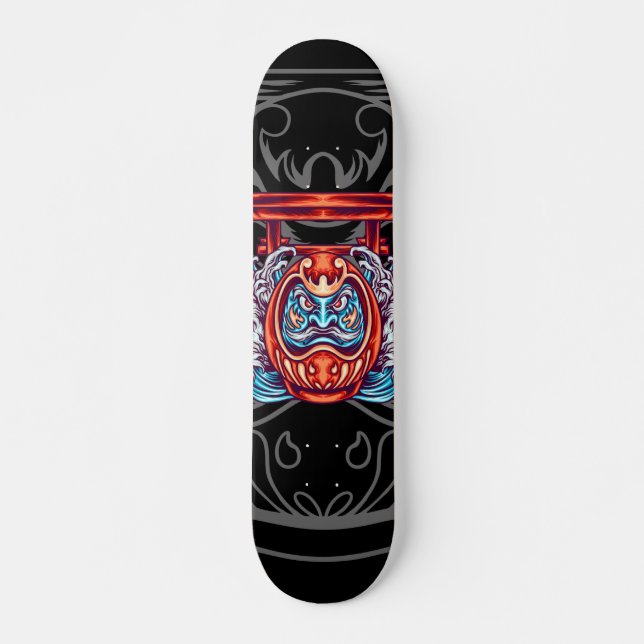 Skateboard Daruma Poupée Japonaise Folklore Anime Manga (Devant)