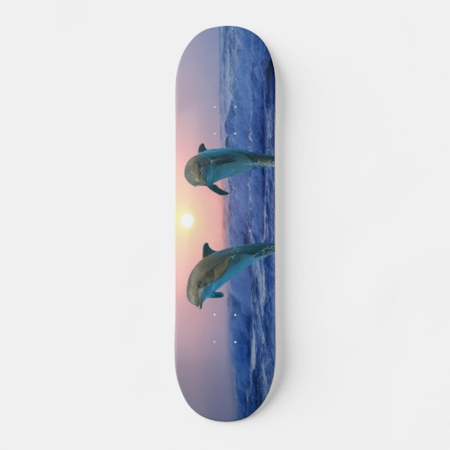 Skateboard Dauphin de verdure au lever du soleil (Recto)