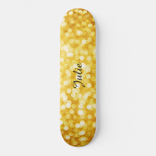 Skateboard de Bokeh Gold moderne (Recto)