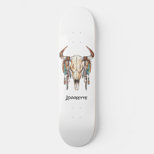 Skateboard de conception amérindienne personnalisé (Recto)