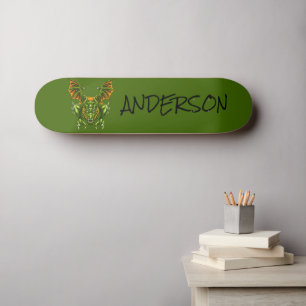 Skateboard de dragon bleu personnalisé