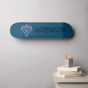Skateboard de dragon bleu personnalisé