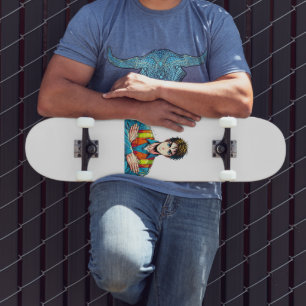 Skateboard Deck mit Manga-Sicherheitsfachmann
