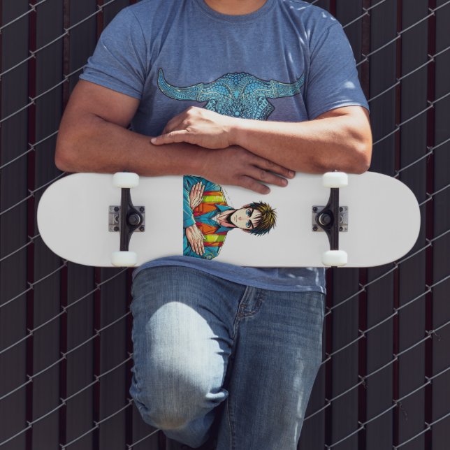 Skateboard Deck mit Manga-Sicherheitsfachmann (Außenbereich 3)