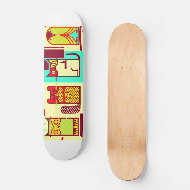 Skateboard-Deck von Waldkreaturen Skateboard (Vorderseite)