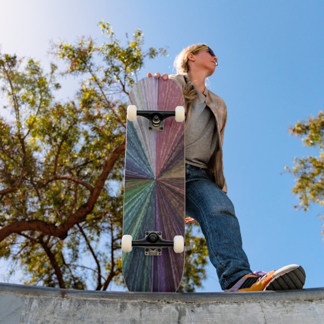 Skateboard Dégradé circulaire Terre arc-en-ciel (Extérieur 1)