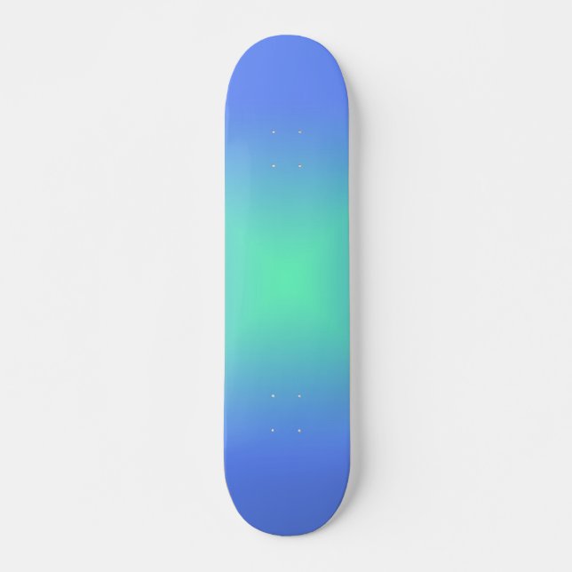 Skateboard dégradé de diamant bleu à vert aquamarine (Devant)