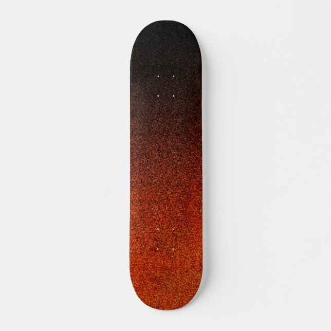 Skateboard Dégradé de Parties scintillant noire et orange tom (Devant)