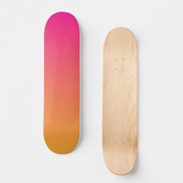 Skateboard dégradé rose et orange (Recto)