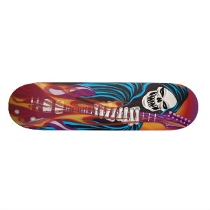 Skateboard Démon avec la guitare flamboyante