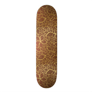Skateboard Dentelle d'or de feuille sur l'arrière - plan