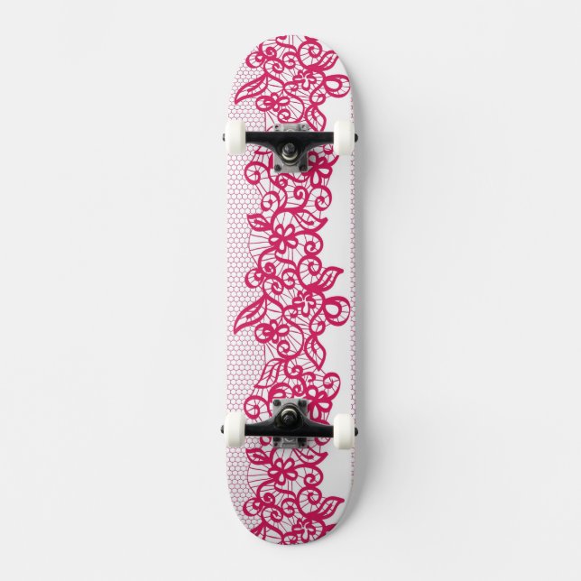 Skateboard Dentelle rouge (Recto)