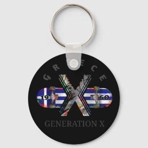 Skateboard der Generation X Griechenland der 60er Schlüsselanhänger