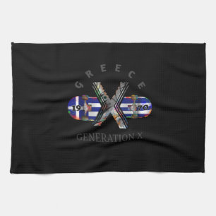 Skateboard der Generation X Griechenland der 70er  Geschirrtuch