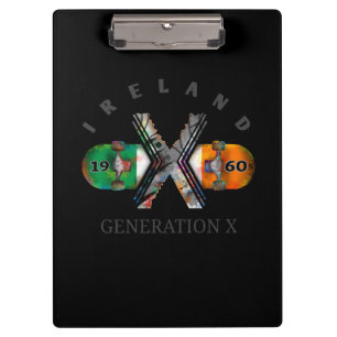 Skateboard der Generation X Irland der 60er Jahre Klemmbrett