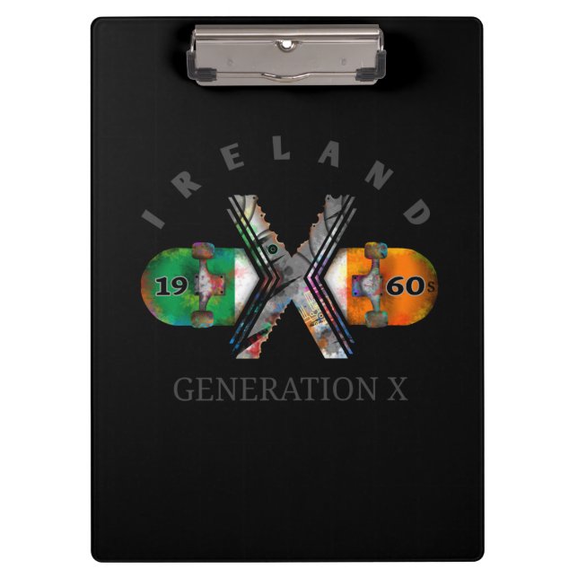 Skateboard der Generation X Irland der 60er Jahre Klemmbrett (Vorderseite)