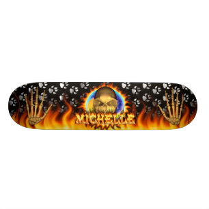 Skateboard DES du vrai feu de crâne de Michelle et de planch