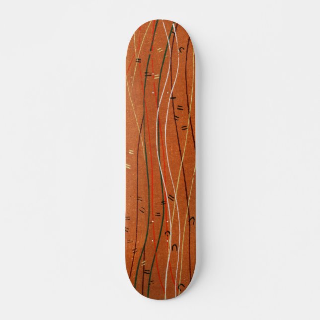 Skateboard Des rayures rouges ondulées : Art Abstrait japonai (Devant)