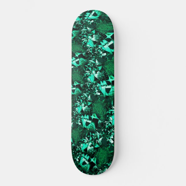 Skateboard Des tons verts clairs, en relief (Recto)