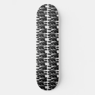 Skateboard Design Feuille noir et blanc