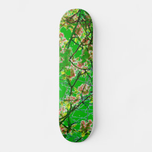 Skateboard Design floral abstrait rose et coloré