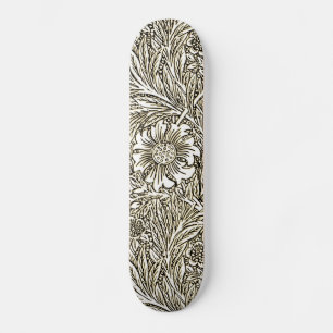 Skateboard Design floral complexe en Brown et blanc