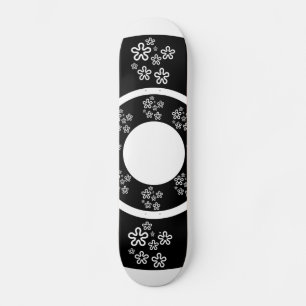 Skateboard Design floral en bois noir oriental