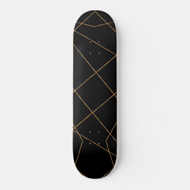 Skateboard Design géométrique moderne Gold & Black (Recto)