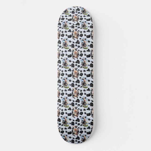 Skateboard Design Motif animal de vache (Recto)
