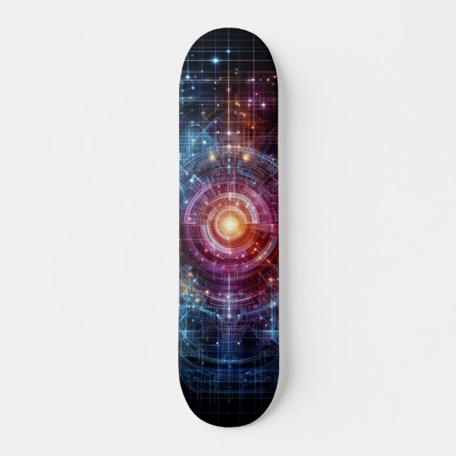 Skateboard design néon cool (Devant)