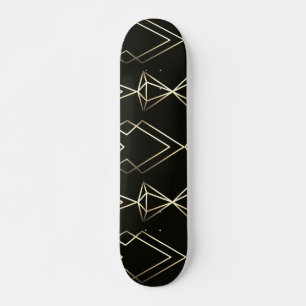 Skateboard Design rétro classique en noir et or