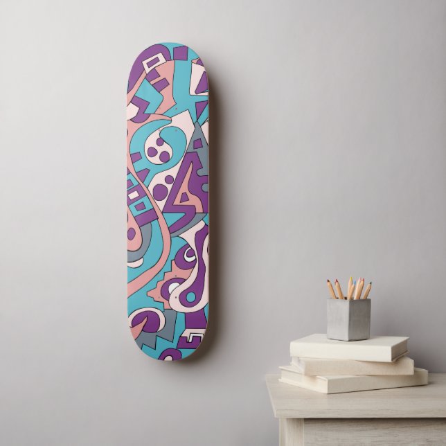 Skateboard Dessin abstrait moderne (Art mural)