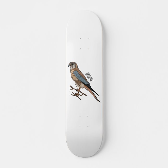 Skateboard dessin animé d'oiseau-kestrel américain (Devant)