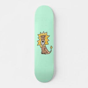 Skateboard dessin animé lion mignon enfants rétro safari jung